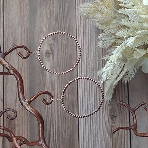 ROSE GOLD TONE ROUND BEADED FASHION EARRINGS